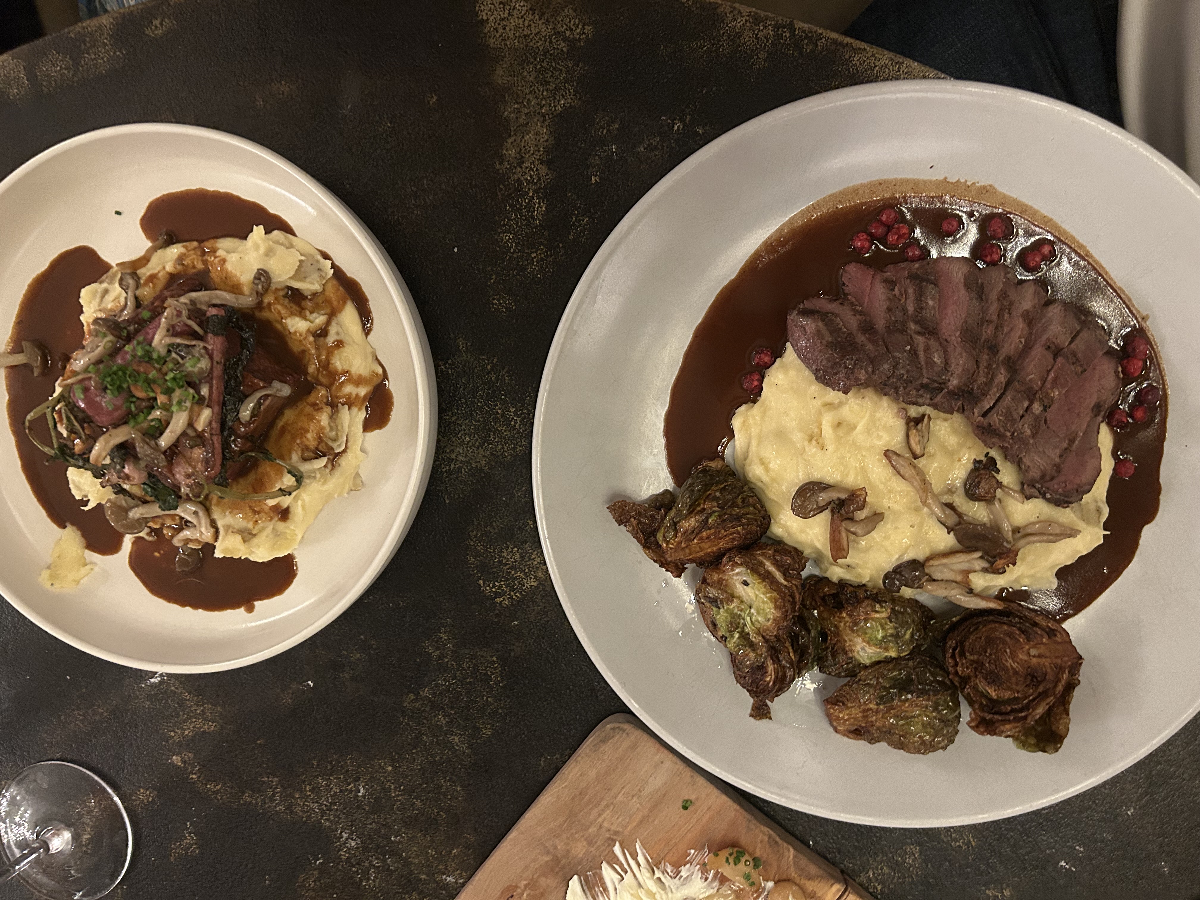 Dinner plates at Ember, overlooking Lake Estes