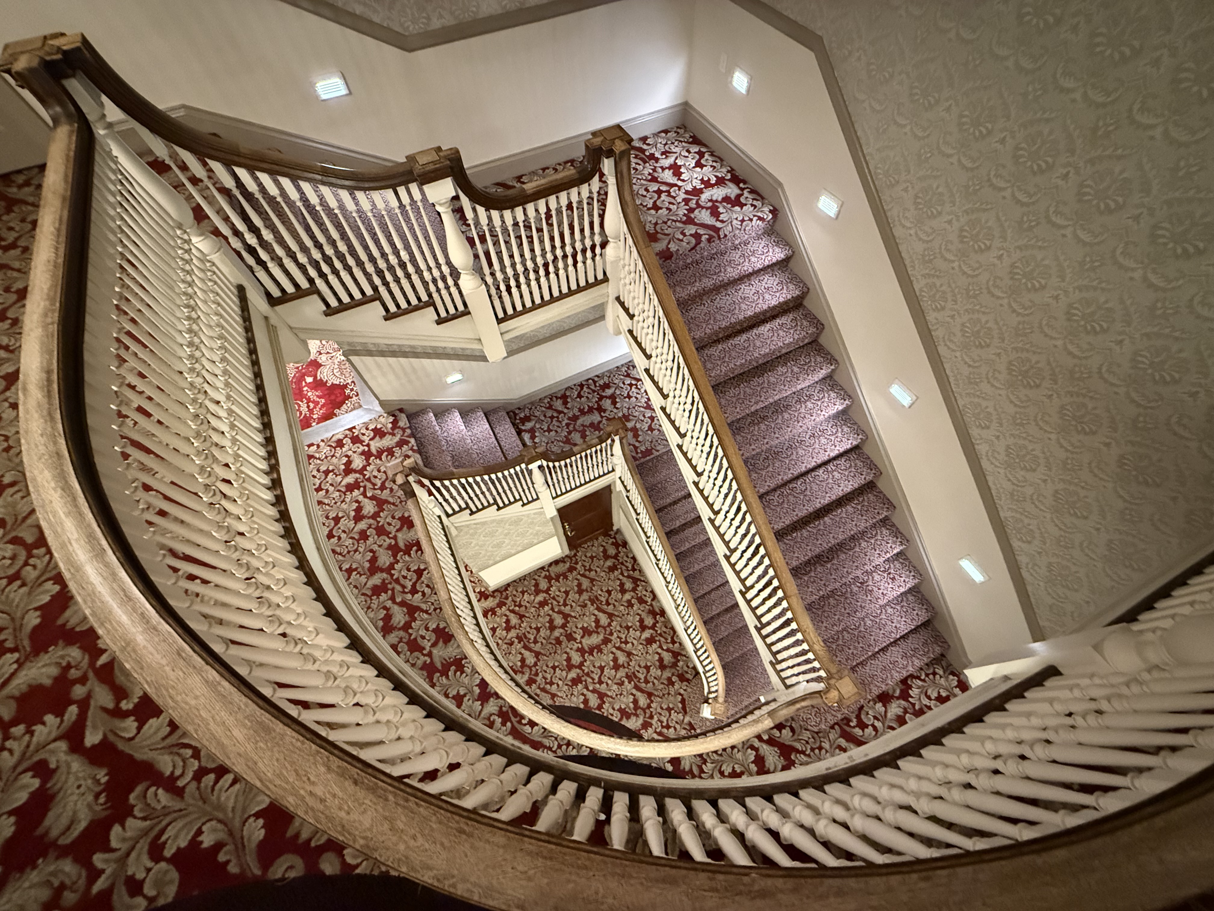 The grand staircase of the Stanley Hotel
