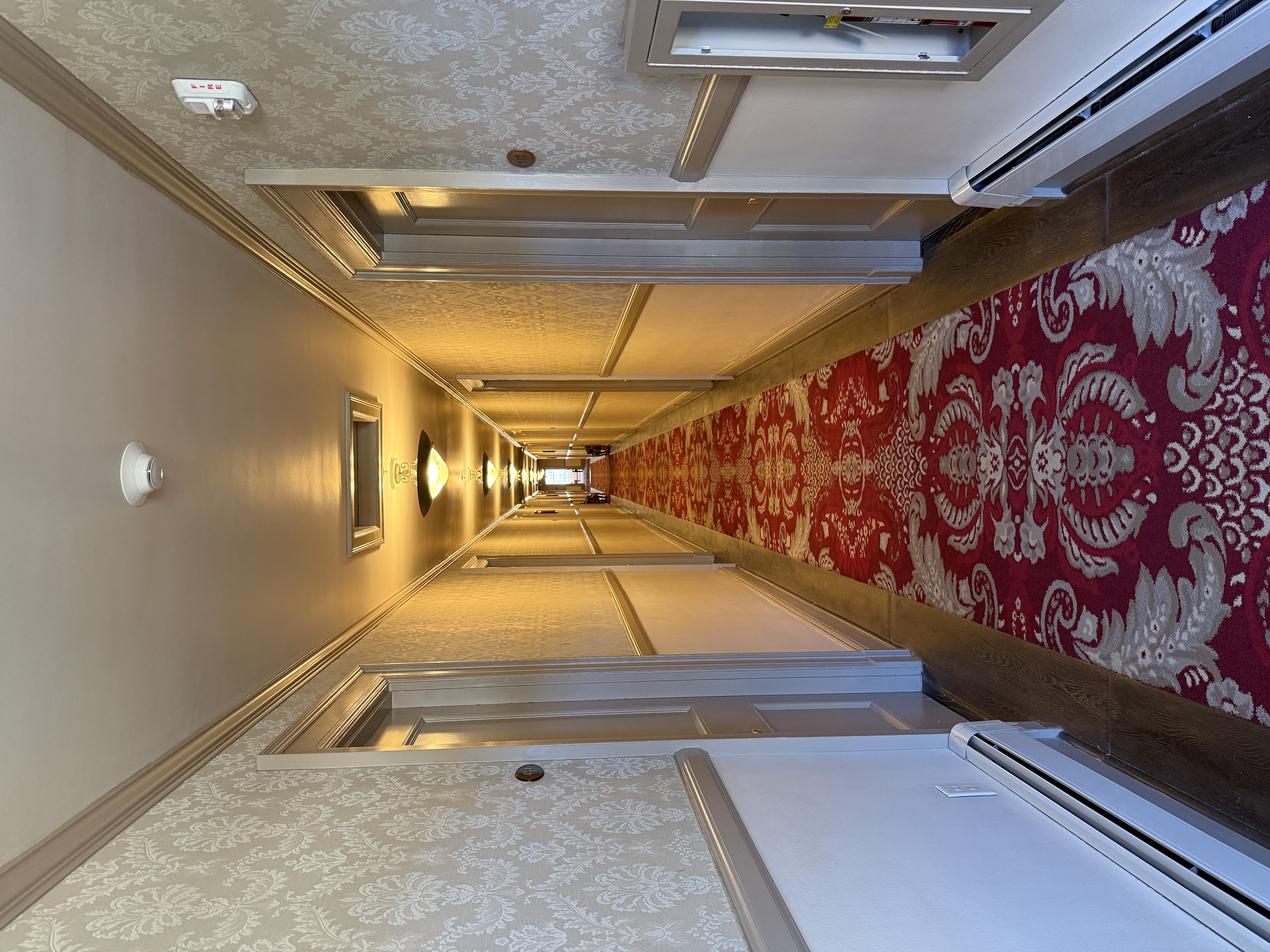 A hallway inside the Stanley Hotel