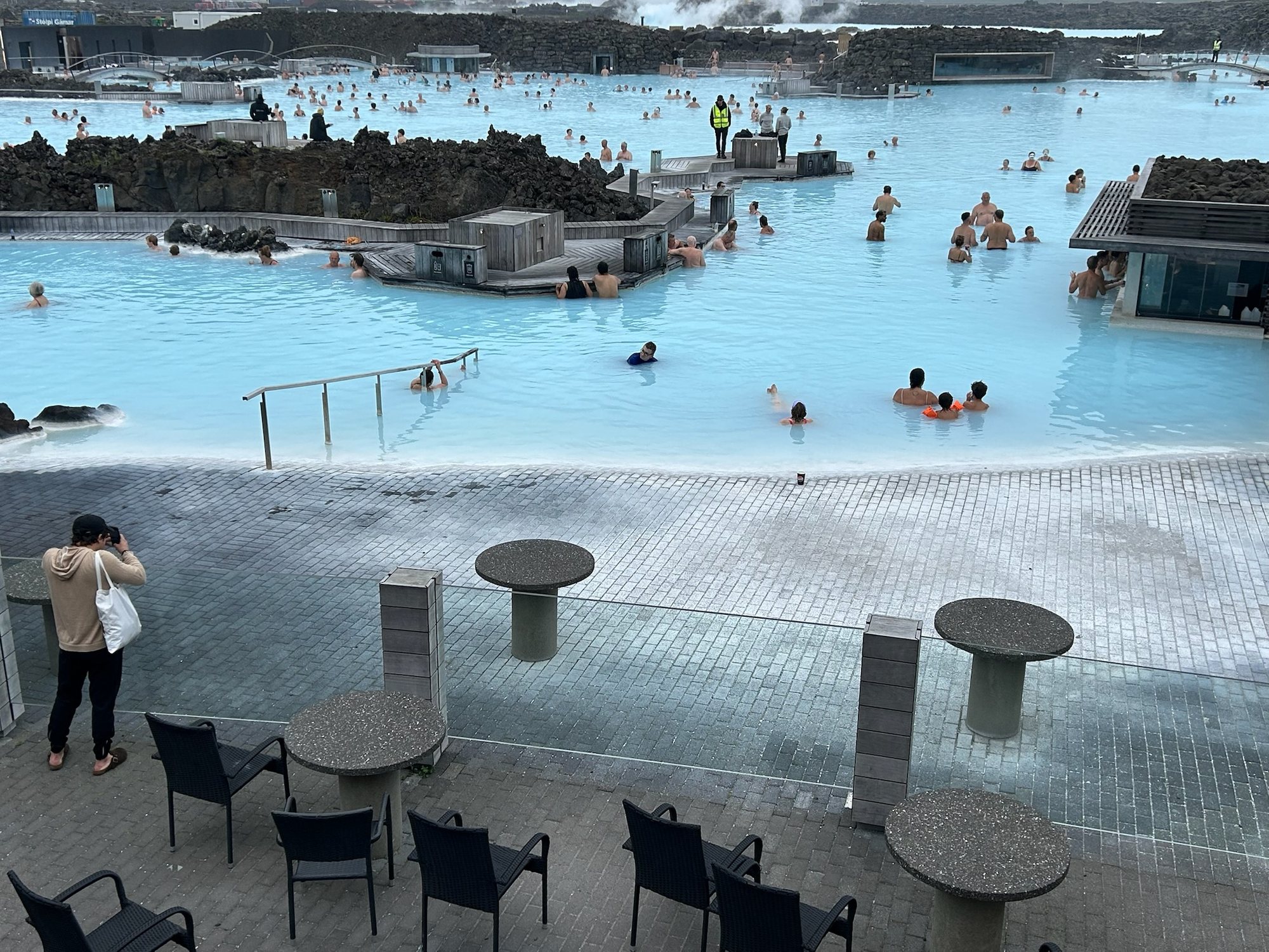Soaking in the milky blue waters of the Blue Lagoon, Iceland