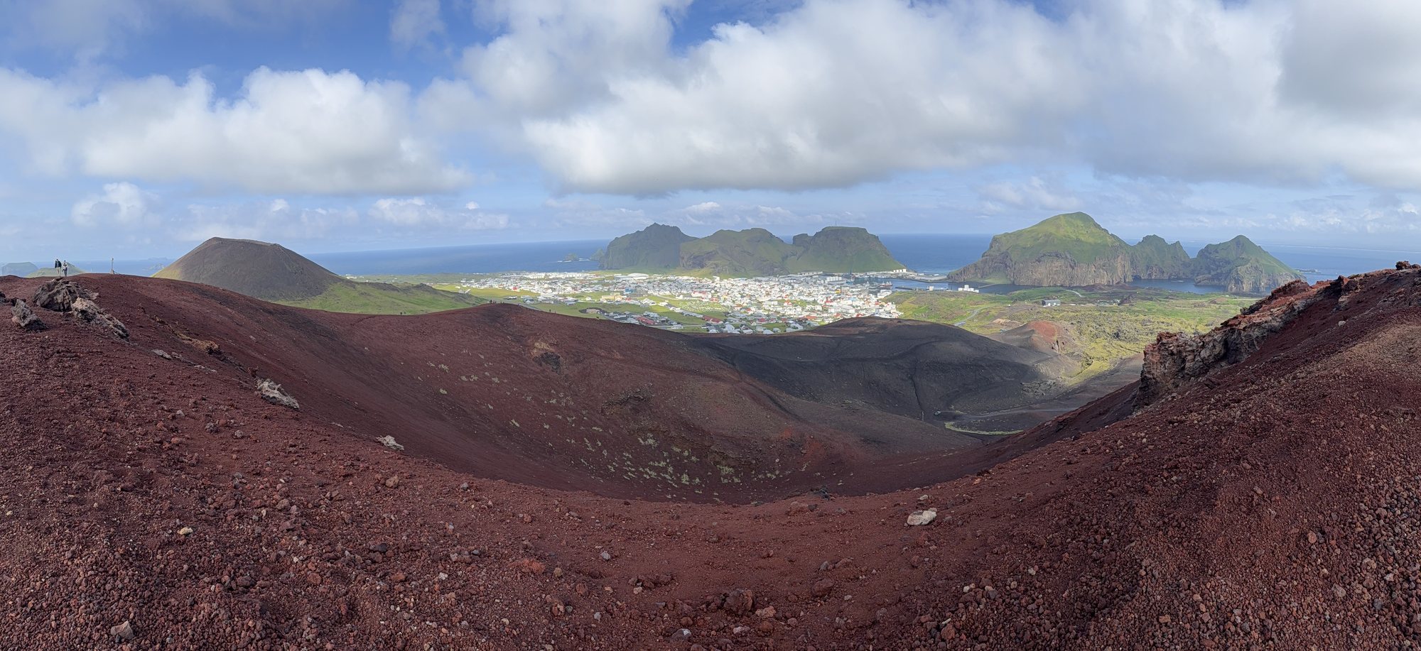 View north from atop Eldfell Volcano, Heimaey
