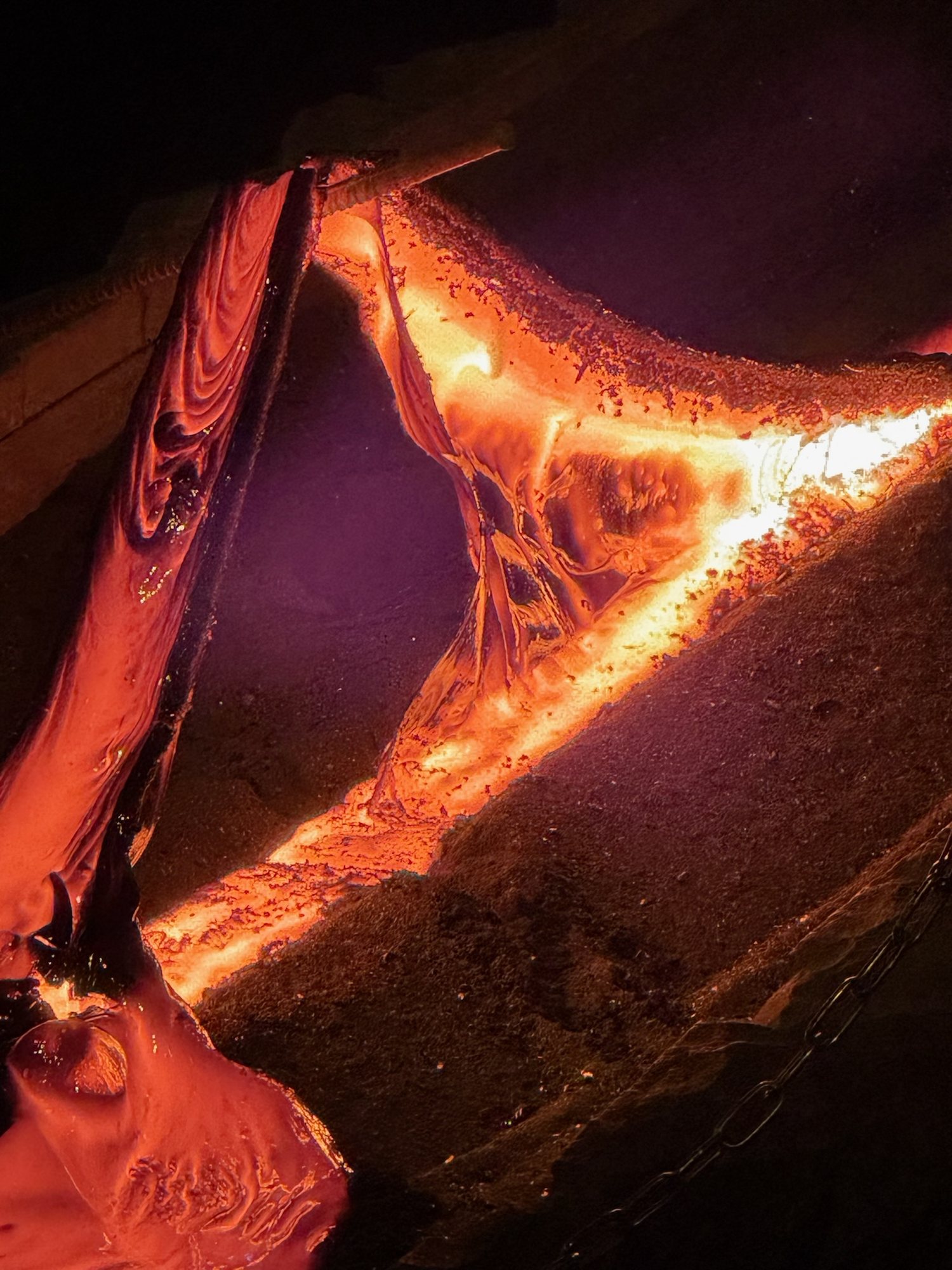 Lava Show in Vík — molten lava close enough to feel the heat