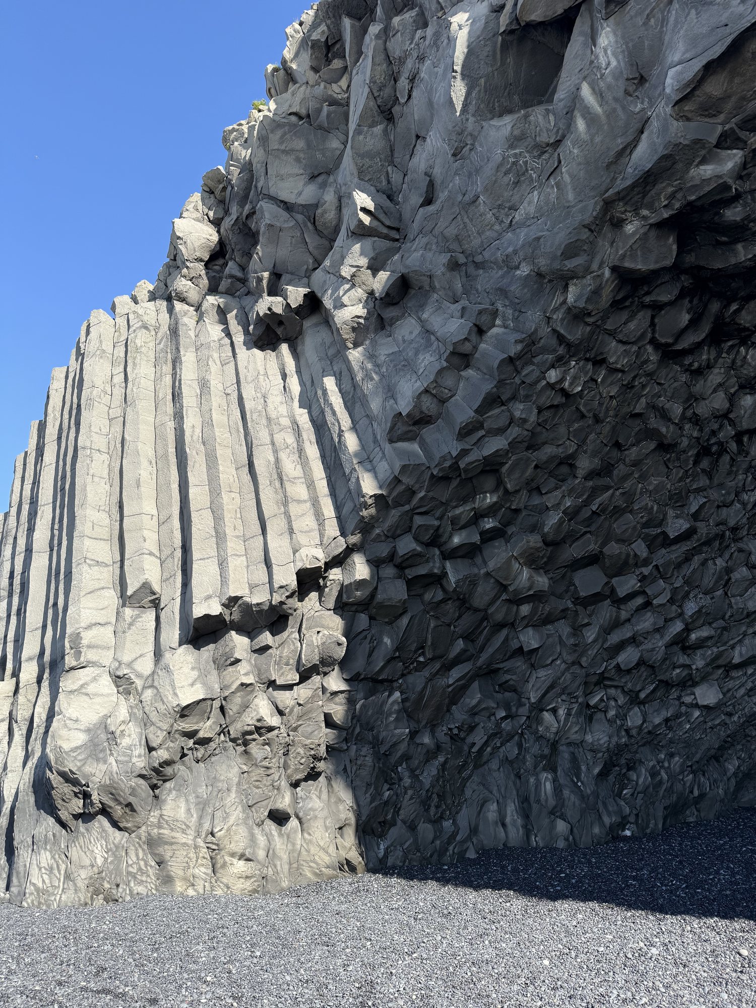 Towering basalt columns at Reynisfjara black sand beach