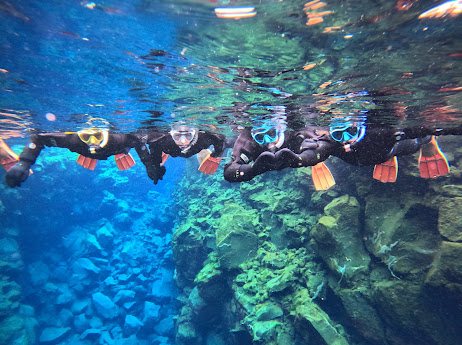 Snorkeling the crystal-clear Silfra fissure between two continents