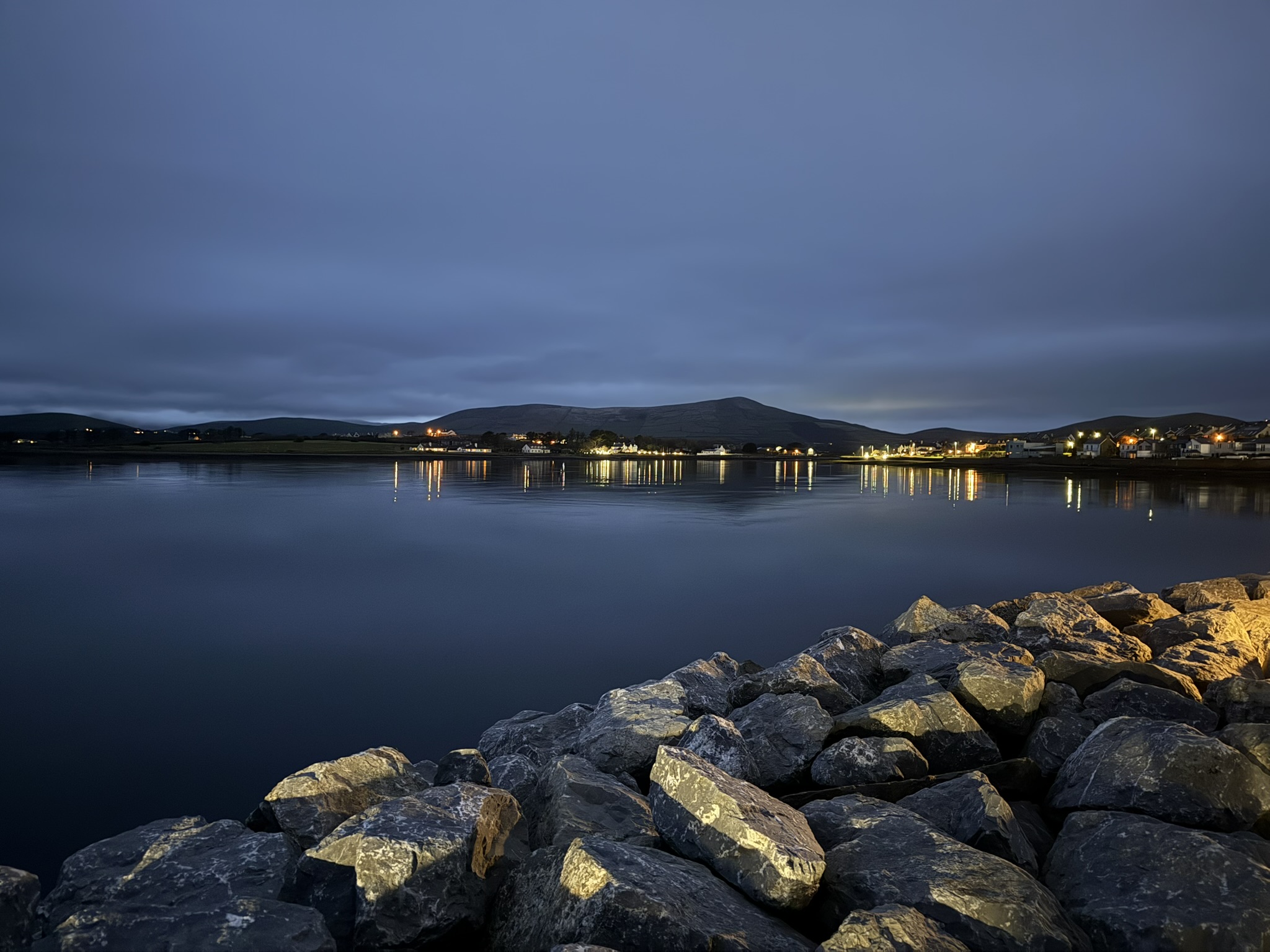 Dingle harbour at sunset