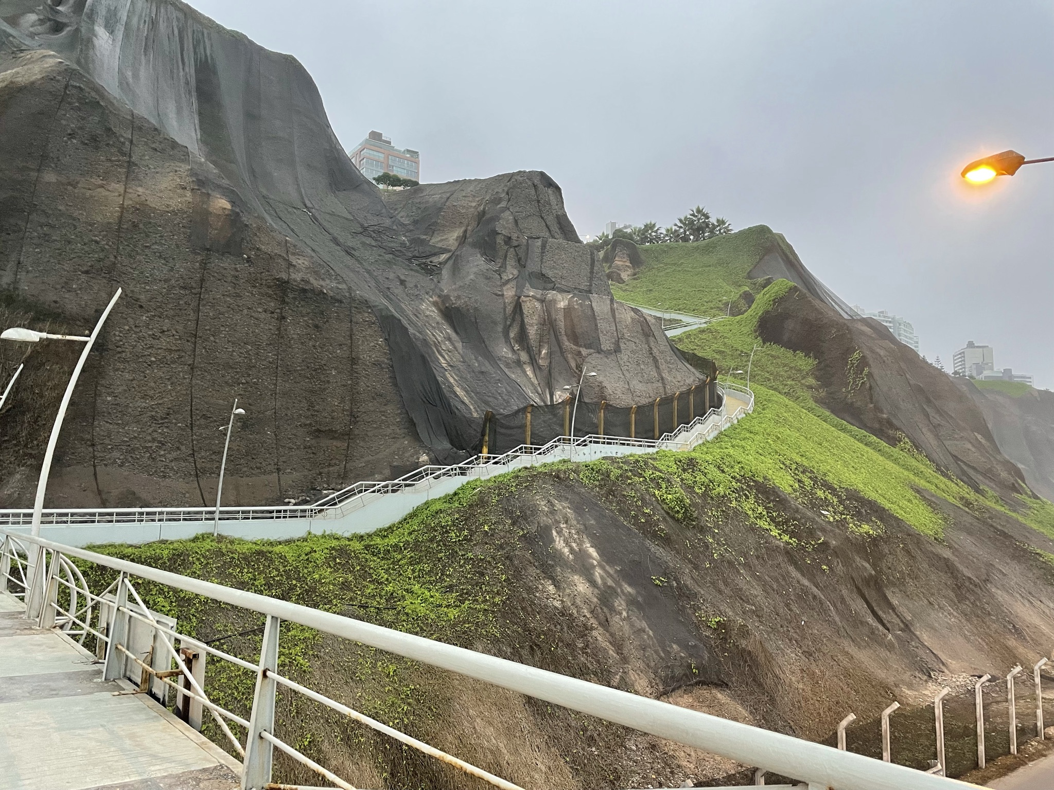 The Malecón de Miraflores coastal road at dusk